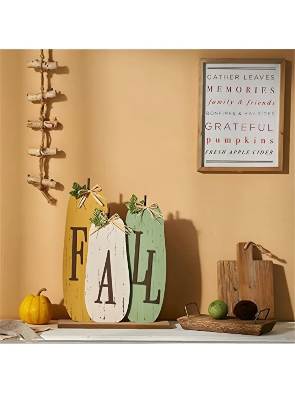 Fall Decorations for Home Pumpkin Sign Thanksgivin Farmhouse Vintage Wooden